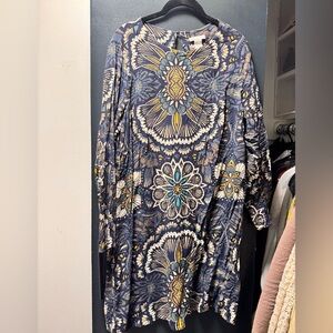 H&M Navy and Mustard Floral Dress